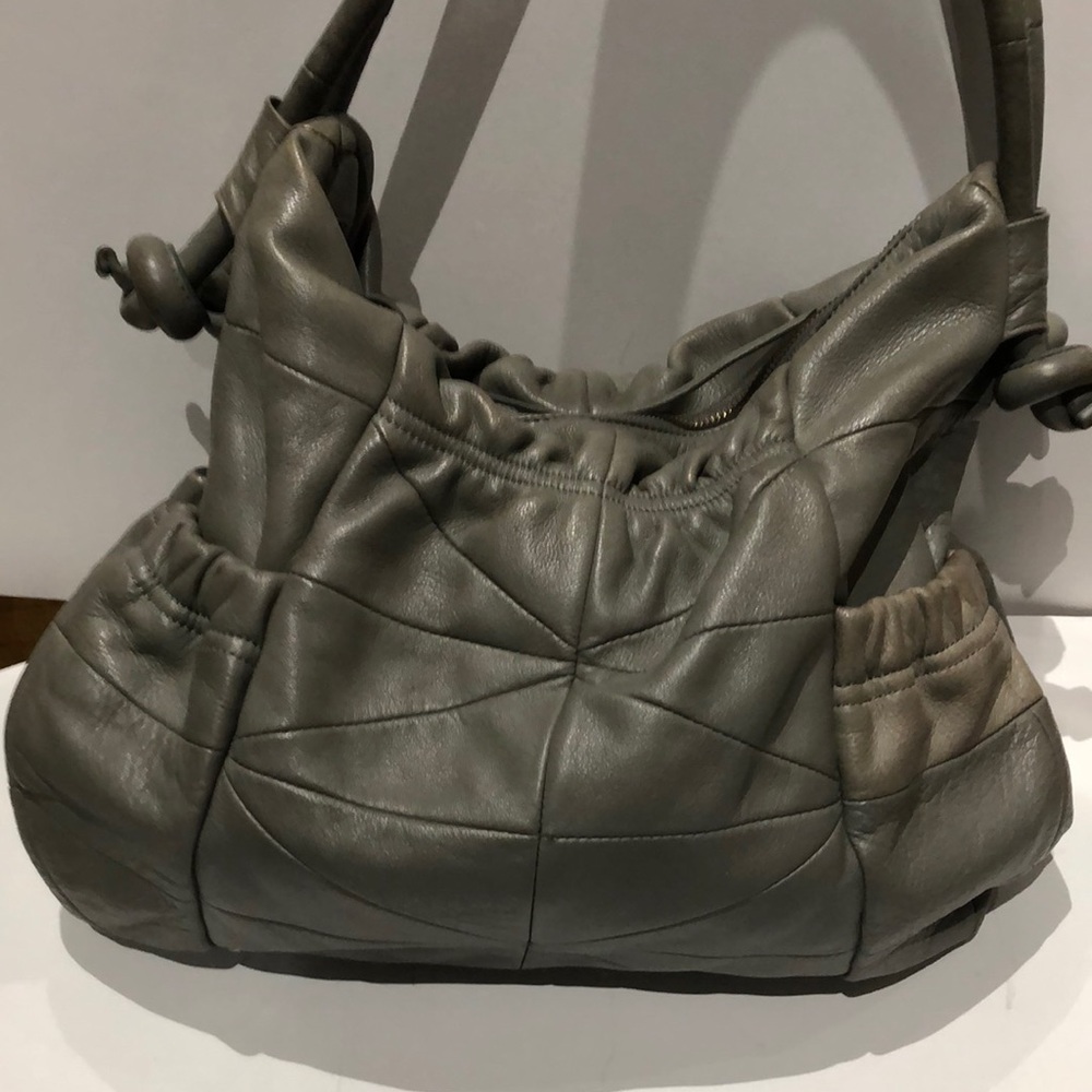 Hayden-Harnett grey leather handbag